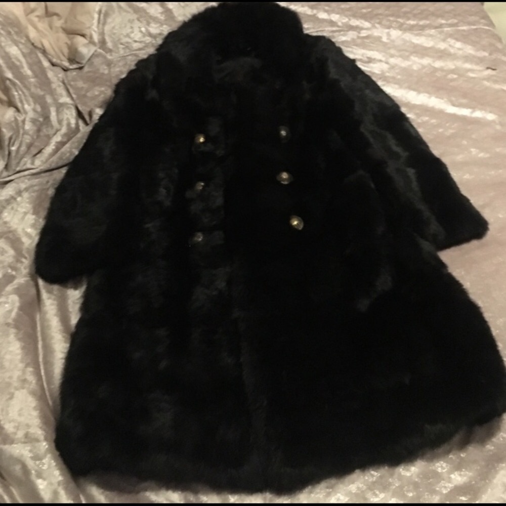 Luxurious black mink coat.